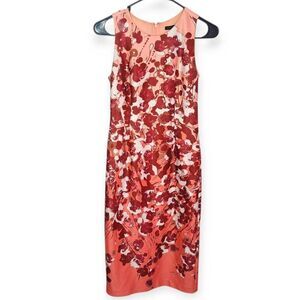 White House Black Market Women's Floral Sleeveless Shift Dress size 0